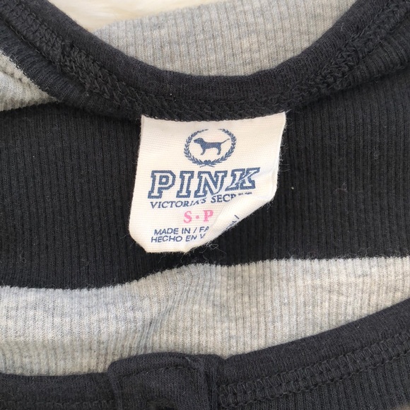 PINK gray & black stripe long sleeve shirt S•P - Picture 5 of 8